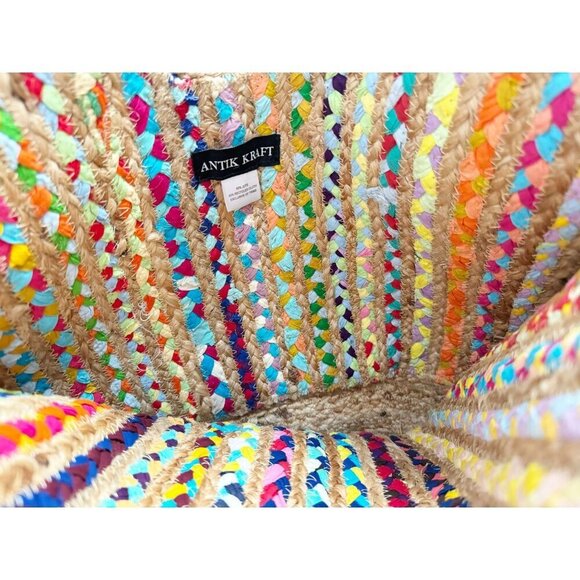 ARTIK KRAFT Rushi Jute & Multi Color Recycled Cloth Tote Bag - Picture 6 of 8